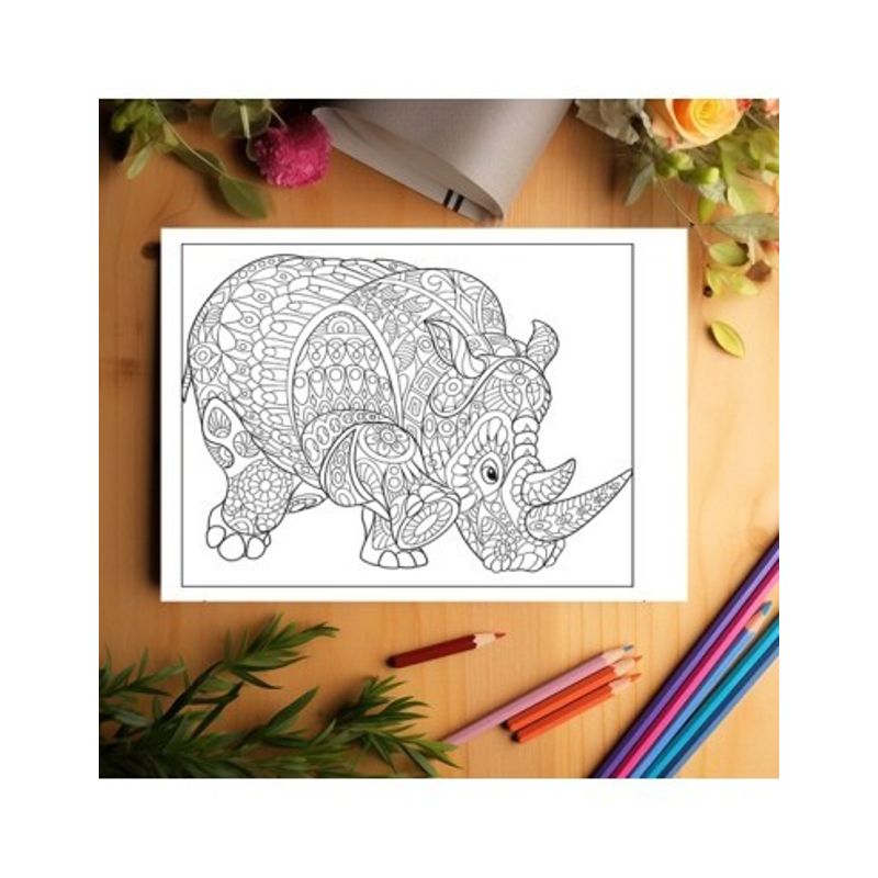 Carti si Birotica - Carti - Carti pentru copii - Carti de colorat - Carte de colorat antistres, 50 de ilustratii Animale Mandala - Editia Premium - Volumul II, A5 - Infinity.ro