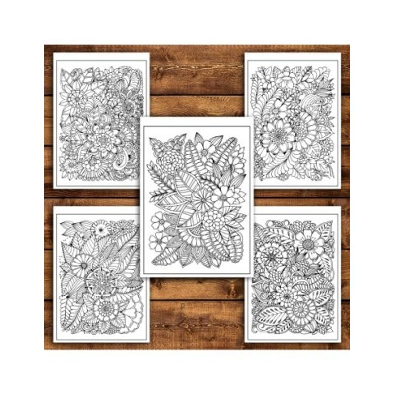 Carti si Birotica - Carti - Carti pentru copii - Carti de colorat - Carte de colorat antistres, 50 de ilustratii Armonie Florala - Volumul I, A5 - Infinity.ro