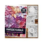 Carti si Birotica - Carti - Carti pentru copii - Carti de colorat - Carte de colorat antistres, 50 de ilustratii Fantezie Florala, A5 - Infinity.ro