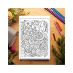 Carti si Birotica - Carti - Carti pentru copii - Carti de colorat - Carte de colorat antistres, 50 de ilustratii Armonie Florala - Volumul I, A5 - Infinity.ro