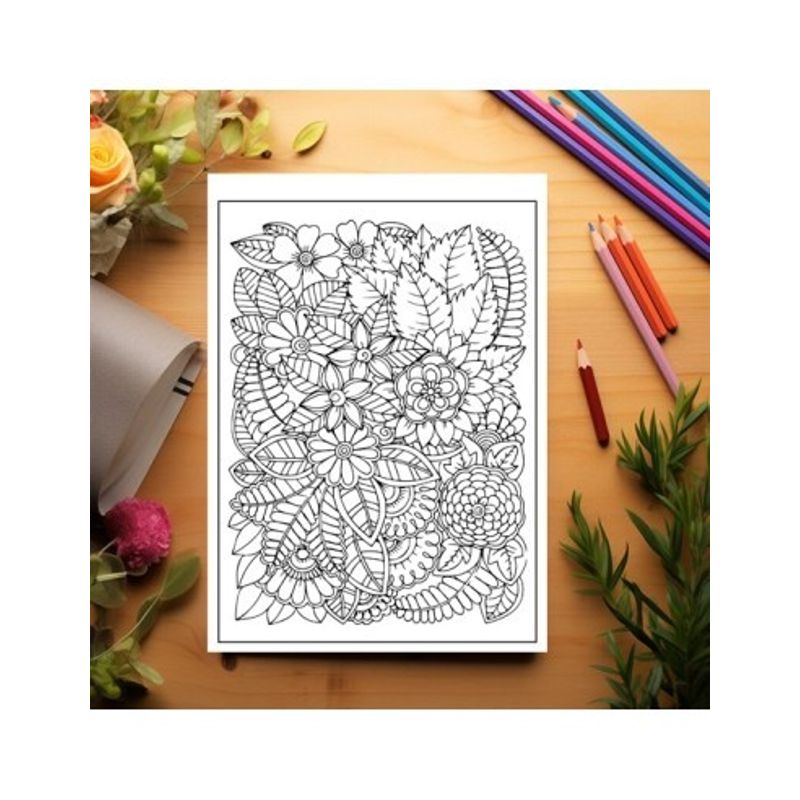 Carti si Birotica - Carti - Carti pentru copii - Carti de colorat - Carte de colorat antistres, 50 de ilustratii Armonie Florala - Volumul I, A5 - Infinity.ro