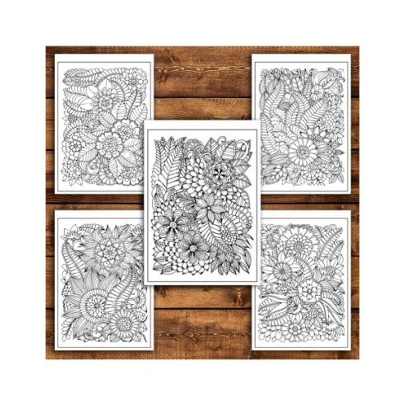 Carti si Birotica - Carti - Carti pentru copii - Carti de colorat - Carte de colorat antistres, 50 de ilustratii Armonie Florala - Volumul I, A5 - Infinity.ro
