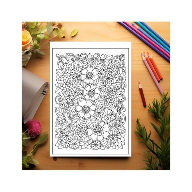Carti si Birotica - Carti - Carti pentru copii - Carti de colorat - Carte de colorat antistres, 50 de ilustratii Armonie Florala - Volumul II, A5 - Infinity.ro