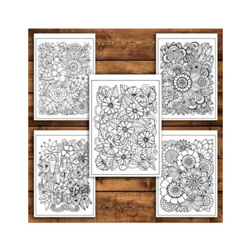 Carti si Birotica - Carti - Carti pentru copii - Carti de colorat - Carte de colorat antistres, 50 de ilustratii Armonie Florala - Volumul II, A5 - Infinity.ro