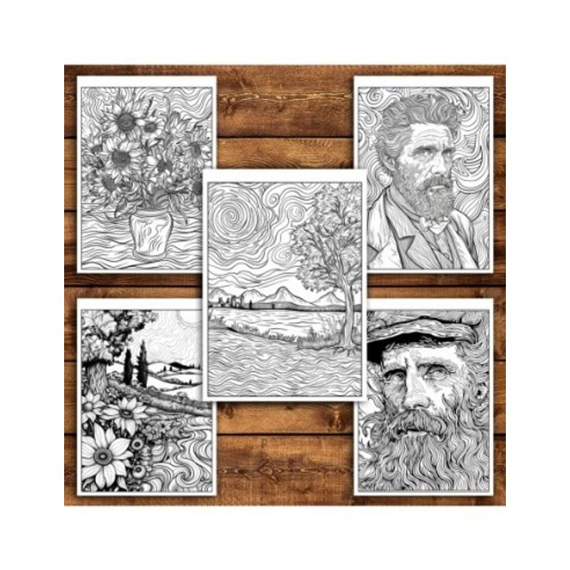 Carti si Birotica - Carti - Carti pentru copii - Carti de colorat - Carte de colorat antistres, 50 de ilustratii Inspiratii de la Van Gogh - Volumul II, A5 - Infinity.ro