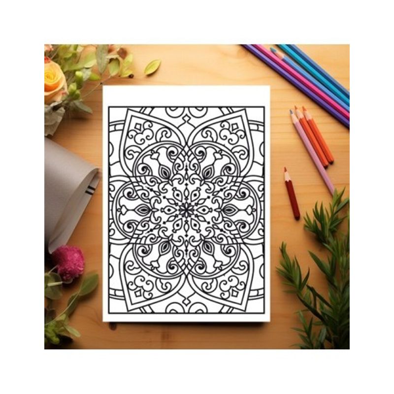 Carti si Birotica - Carti - Carti pentru copii - Carti de colorat - Carte de colorat antistres, 50 de ilustratii Mandale Zen, A5 - Infinity.ro