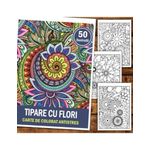 Carti si Birotica - Carti - Carti pentru copii - Carti de colorat - Carte de colorat antistres, 50 de ilustratii Tipare cu Flori, A5 - Infinity.ro
