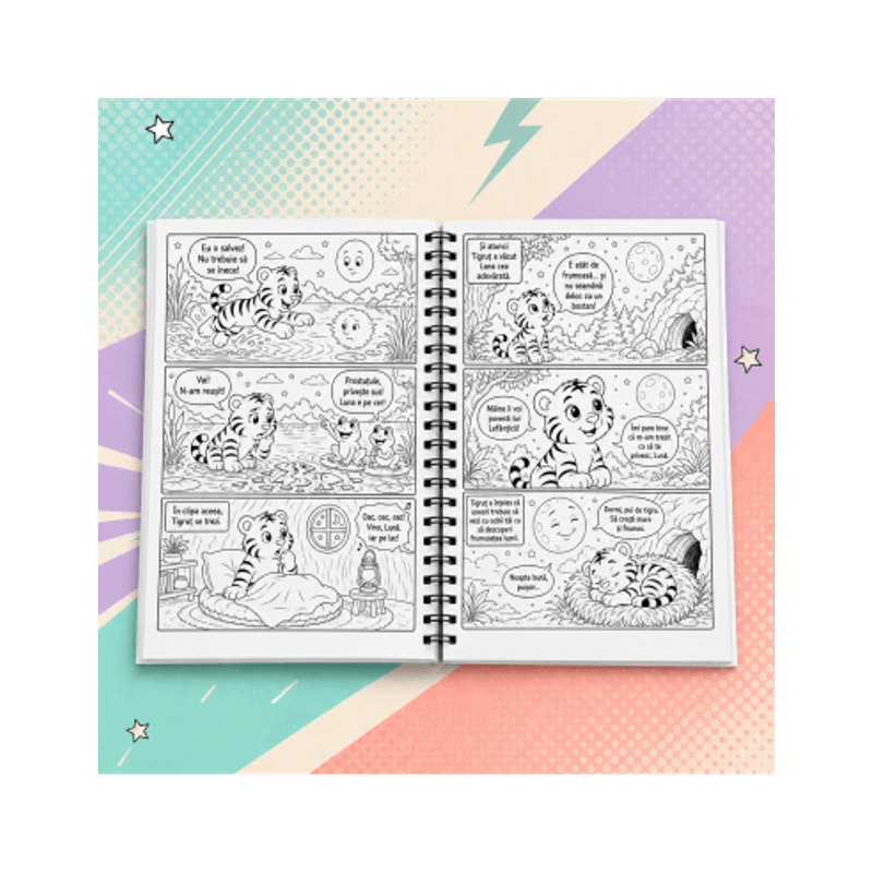 Carti si Birotica - Carti - Carti pentru copii - Carti de colorat - Carte de colorat cu benzi desenate pentru copii, Lumea aventurilor, 9 povesti ilustrate, 94 pagini, A5 - Infinity.ro