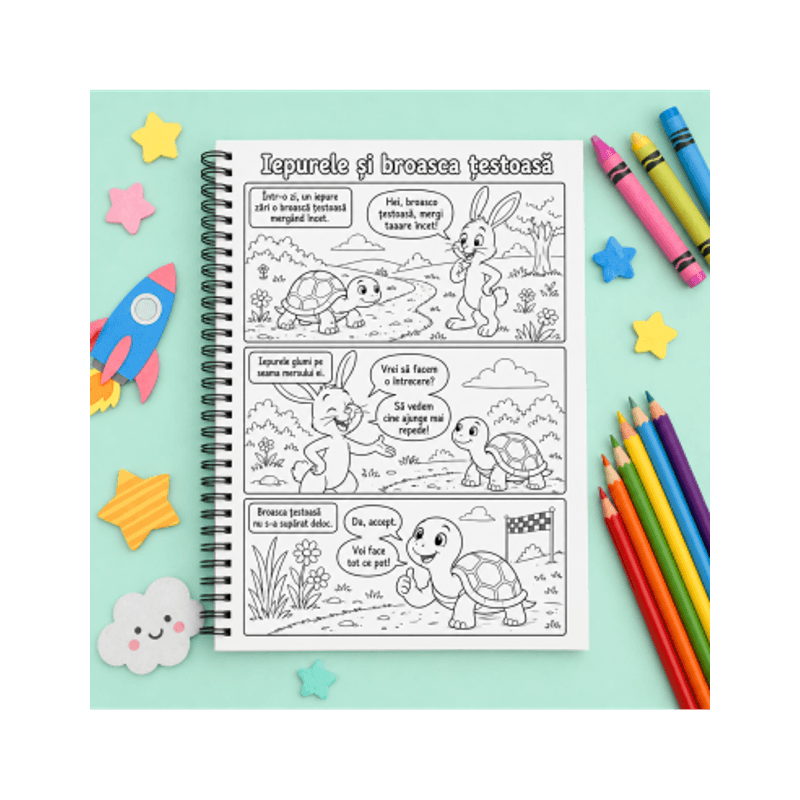 Carti si Birotica - Carti - Carti pentru copii - Carti de colorat - Carte de colorat cu benzi desenate pentru copii, Povesti clasice, 7 povesti ilustrate, 86 pagini, A4 - Infinity.ro