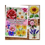 Carti si Birotica - Carti - Carti pentru copii - Carti de colorat - Carte de colorat cu numere, color by number, 30 de ilustratii Blooming Flowers, 66 pagini, A4 - Infinity.ro