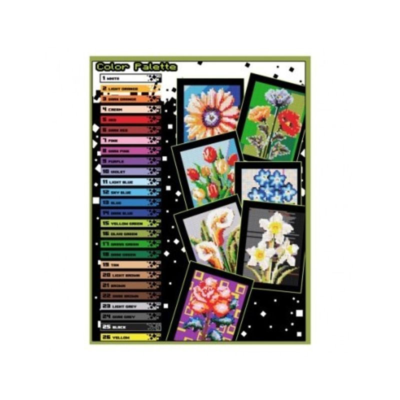 Carti si Birotica - Carti - Carti pentru copii - Carti de colorat - Carte de colorat cu numere, color by number, 50 de ilustratii Flowers, 106 pagini, A4 - Infinity.ro