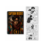 Carti si Birotica - Carti - Carti pentru copii - Carti de colorat - Carte de colorat cu benzi desenate, Captain Regret - Volumul I, 34 pagini, A4 - Infinity.ro