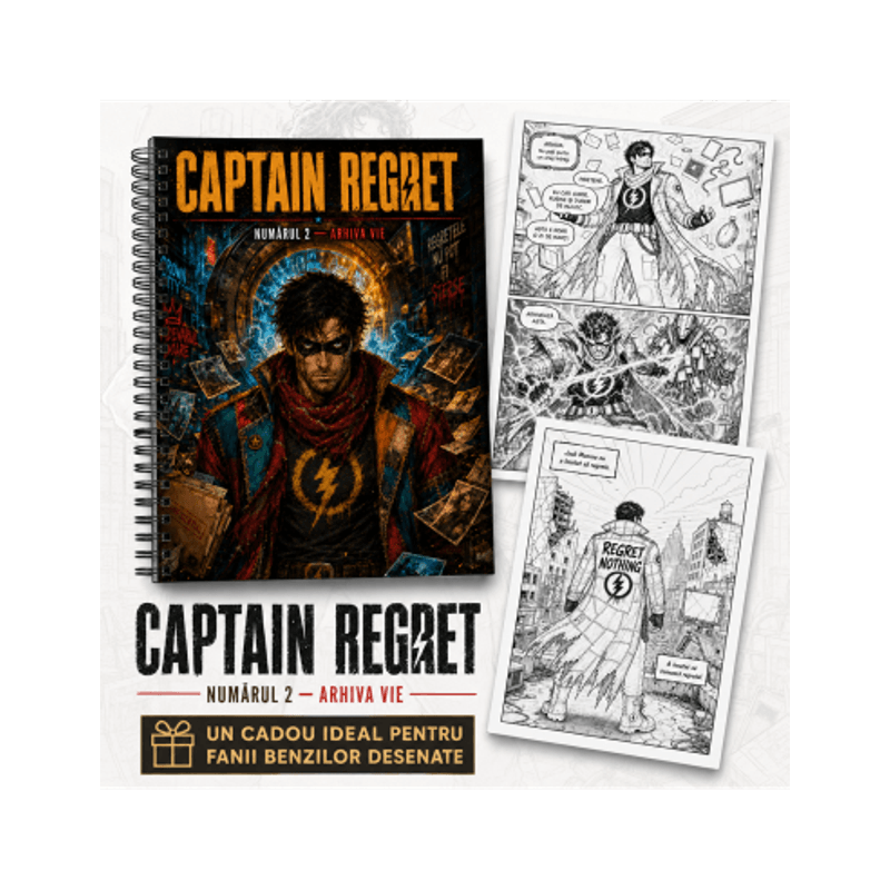Carti si Birotica - Carti - Carti pentru copii - Carti de colorat - Carte de colorat cu benzi desenate, Captain Regret - Volumul II, 34 pagini, A4 - Infinity.ro