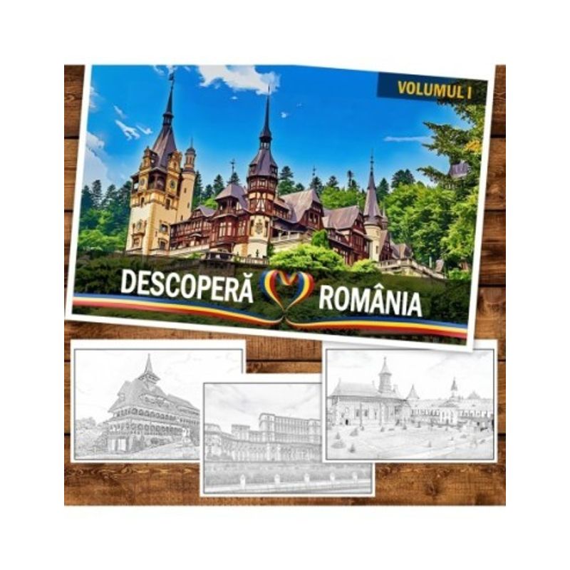 Carti si Birotica - Carti - Carti pentru copii - Carti de colorat - Carte de colorat Descopera Romania, 40 de ilustratii, 86 de pagini, A5 - Infinity.ro