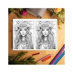 Carti si Birotica - Carti - Carti pentru copii - Carti de colorat - Carte de colorat Dual Vision, 33x2 ilustratii cu Fete in stil Boem, 66 pagini, A5 - Infinity.ro
