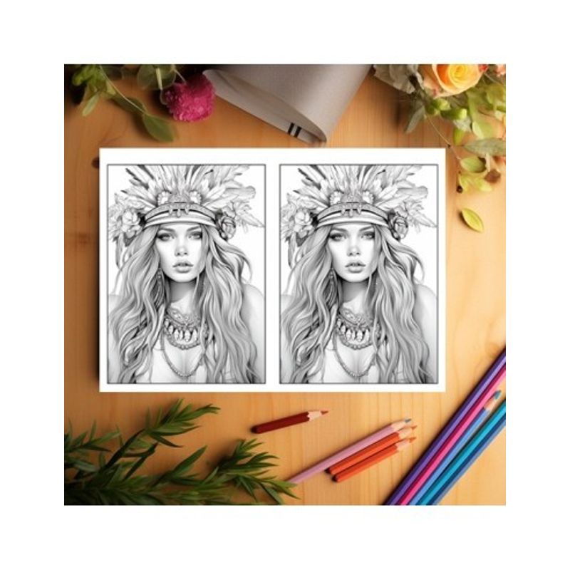 Carti si Birotica - Carti - Carti pentru copii - Carti de colorat - Carte de colorat Dual Vision, 33x2 ilustratii cu Fete in stil Boem, 66 pagini, A5 - Infinity.ro