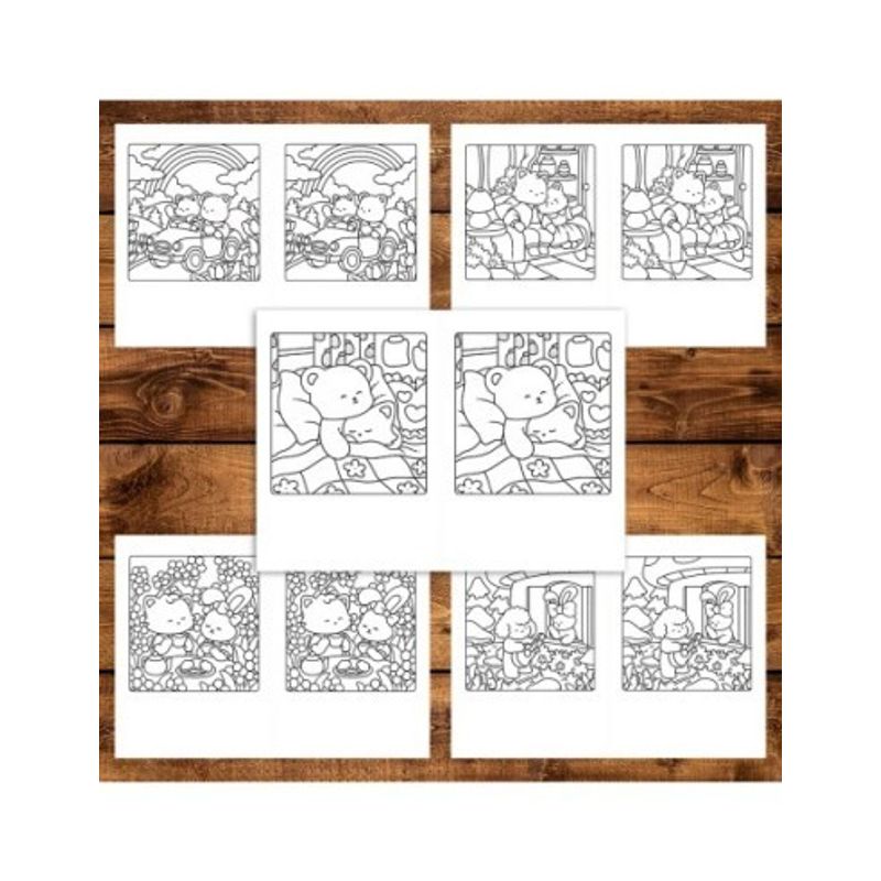 Carti si Birotica - Carti - Carti pentru copii - Carti de colorat - Carte de colorat Dual Vision, 40x2 ilustratii cu Cozy Date, 86 pagini, A5 - Infinity.ro