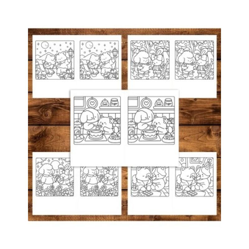Carti si Birotica - Carti - Carti pentru copii - Carti de colorat - Carte de colorat Dual Vision, 40x2 ilustratii cu Cozy Date, 86 pagini, A5 - Infinity.ro