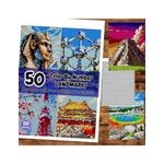 Carti si Birotica - Carti - Carti pentru copii - Carti de colorat - Carte de colorat cu numere, color by number, 50 de ilustratii Landmarks, 106 pagini, A4 - Infinity.ro