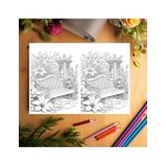 Carti si Birotica - Carti - Carti pentru copii - Carti de colorat - Carte de colorat Dual Vision, 50x2 ilustratii cu Flori din Gradina, 106 pagini, A5 - Infinity.ro