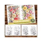 Carti si Birotica - Carti - Carti pentru copii - Carti de colorat - Carte de colorat Dual Vision, 50x2 ilustratii cu Flori din Gradina, 106 pagini, A5 - Infinity.ro