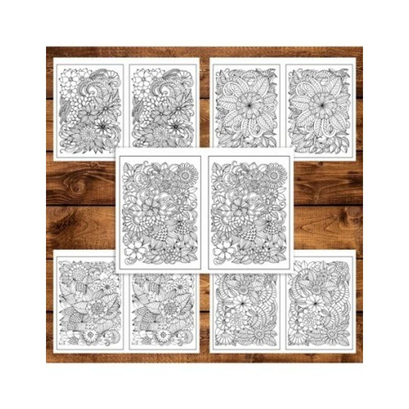 Carti si Birotica - Carti - Carti pentru copii - Carti de colorat - Carte de colorat Dual Vision, 50x2 ilustratii cu Armonie Florala, 106 pagini, A5 - Infinity.ro