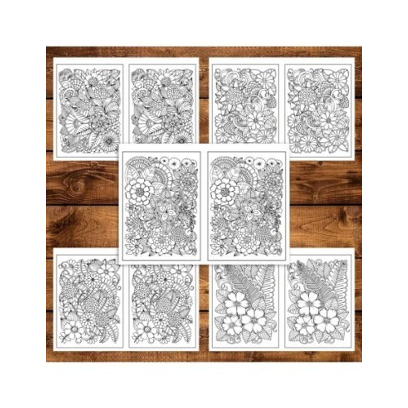 Carti si Birotica - Carti - Carti pentru copii - Carti de colorat - Carte de colorat Dual Vision, 50x2 ilustratii cu Armonie Florala, 106 pagini, A5 - Infinity.ro