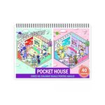Carti si Birotica - Carti - Carti pentru copii - Carti de colorat - Carte de colorat Dual Vision, 40x2 ilustratii cu Pocket House, 86 pagini, A5 - Infinity.ro