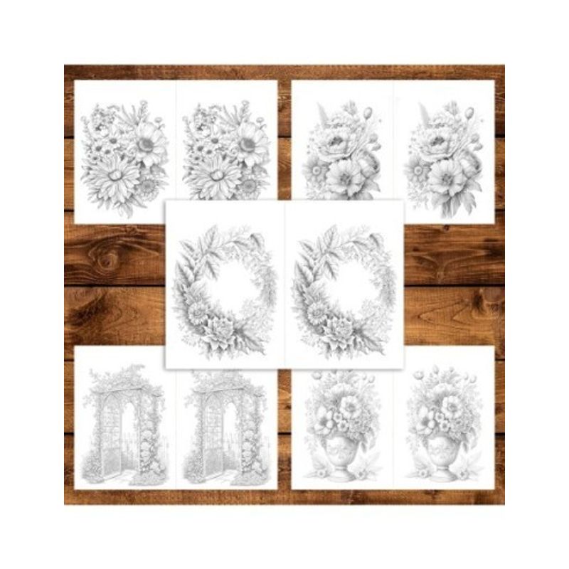 Carti si Birotica - Carti - Carti pentru copii - Carti de colorat - Carte de colorat Dual Vision, 50x2 ilustratii cu Flori din Gradina, 106 pagini, A5 - Infinity.ro