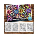 Carti si Birotica - Carti - Carti pentru copii - Carti de colorat - Carte de colorat Dual Vision, 50x2 ilustratii cu Armonie Florala, 106 pagini, A5 - Infinity.ro