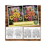 Carti si Birotica - Carti - Carti pentru copii - Carti de colorat - Carte de colorat Dual Vision, 50x2 ilustratii cu Aranjamente Florale, 106 pagini, A5 - Infinity.ro