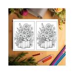 Carti si Birotica - Carti - Carti pentru copii - Carti de colorat - Carte de colorat Dual Vision, 50x2 ilustratii cu Aranjamente Florale, 106 pagini, A5 - Infinity.ro