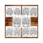 Carti si Birotica - Carti - Carti pentru copii - Carti de colorat - Carte de colorat Dual Vision, 50x2 ilustratii cu Aranjamente Florale, 106 pagini, A5 - Infinity.ro