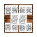 Carti si Birotica - Carti - Carti pentru copii - Carti de colorat - Carte de colorat Dual Vision, 50x2 ilustratii cu Aranjamente Florale, 106 pagini, A5 - Infinity.ro