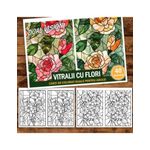 Carti si Birotica - Carti - Carti pentru copii - Carti de colorat - Carte de colorat Dual Vision, 40x2 ilustratii cu Vitralii cu Flori, 86 pagini, A5 - Infinity.ro