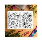 Carti si Birotica - Carti - Carti pentru copii - Carti de colorat - Carte de colorat Dual Vision, 40x2 ilustratii cu Vitralii cu Flori, 86 pagini, A5 - Infinity.ro
