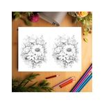 Carti si Birotica - Carti - Carti pentru copii - Carti de colorat - Carte de colorat Dual Vision, 50x2 ilustratii cu Buchete de Flori, 106 pagini, A5 - Infinity.ro