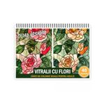 Carti si Birotica - Carti - Carti pentru copii - Carti de colorat - Carte de colorat Dual Vision, 40x2 ilustratii cu Vitralii cu Flori, 86 pagini, A5 - Infinity.ro