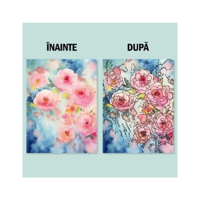 Carti si Birotica - Carti - Carti pentru copii - Carti de colorat - Carte de colorat inversa, 48 de ilustratii, Flori - Volumul II, 96 pagini, A5 - Infinity.ro