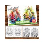 Carti si Birotica - Carti - Carti pentru copii - Carti de colorat - Carte de colorat Dual Vision, 50x2 ilustratii cu Rochii florale, 106 pagini, A5 - Infinity.ro