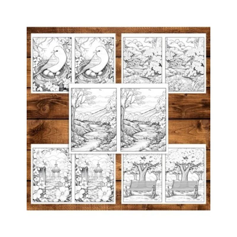 Carti si Birotica - Carti - Carti pentru copii - Carti de colorat - Carte de colorat Dual Vision, 50x2 ilustratii cu Primavara, 106 pagini, A5 - Infinity.ro