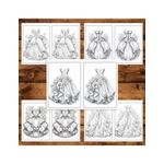 Carti si Birotica - Carti - Carti pentru copii - Carti de colorat - Carte de colorat Dual Vision, 50x2 ilustratii cu Rochii florale, 106 pagini, A5 - Infinity.ro