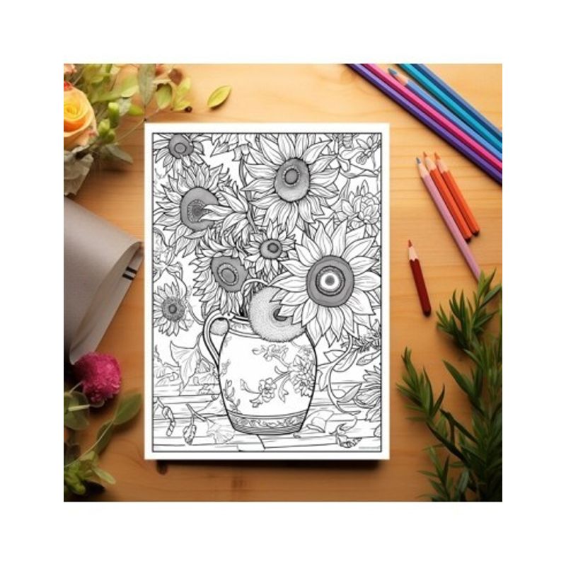 Carti si Birotica - Carti - Carti pentru copii - Carti de colorat - Carte de colorat pentru adulti, 25 de ilustratii, Vincent van Gogh, 56 pagini, A5 - Infinity.ro