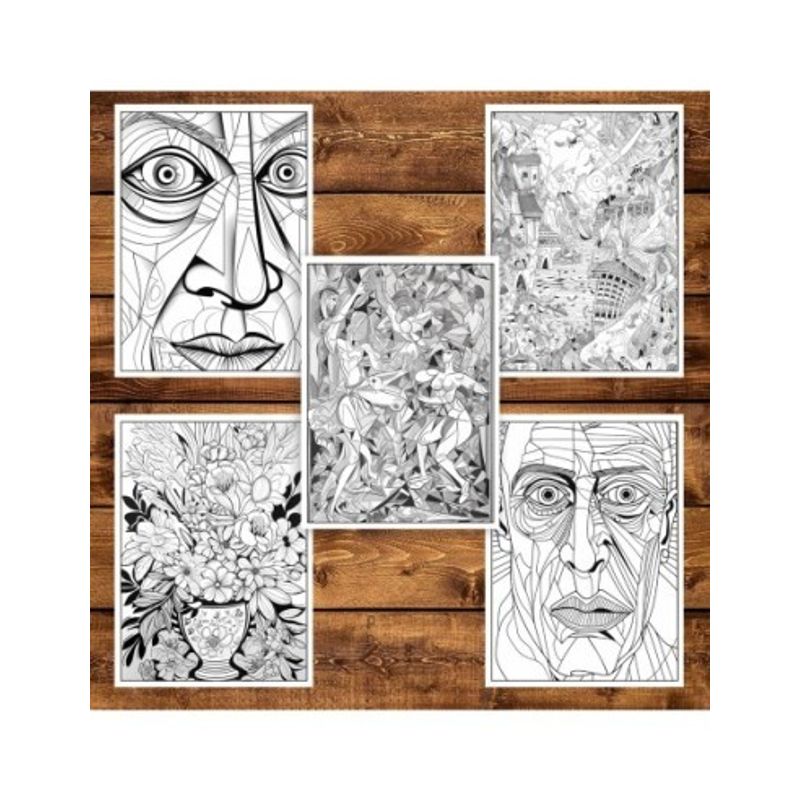 Carti si Birotica - Carti - Carti pentru copii - Carti de colorat - Carte de colorat pentru adulti, 25 de ilustratii, Pablo Picasso, 56 pagini, A5 - Infinity.ro