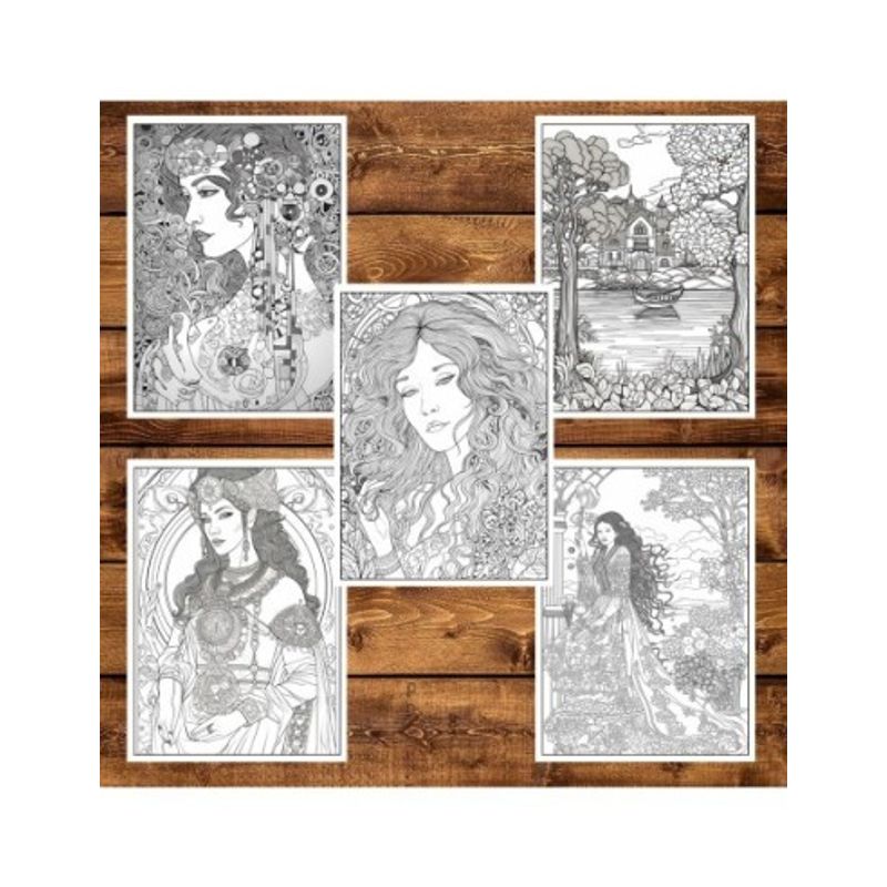 Carti si Birotica - Carti - Carti pentru copii - Carti de colorat - Carte de colorat pentru adulti, 25 de ilustratii, Gustav Klimt, 56 pagini, A5 - Infinity.ro