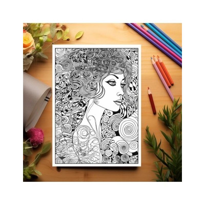 Carti si Birotica - Carti - Carti pentru copii - Carti de colorat - Carte de colorat pentru adulti, 25 de ilustratii, Gustav Klimt, 56 pagini, A5 - Infinity.ro