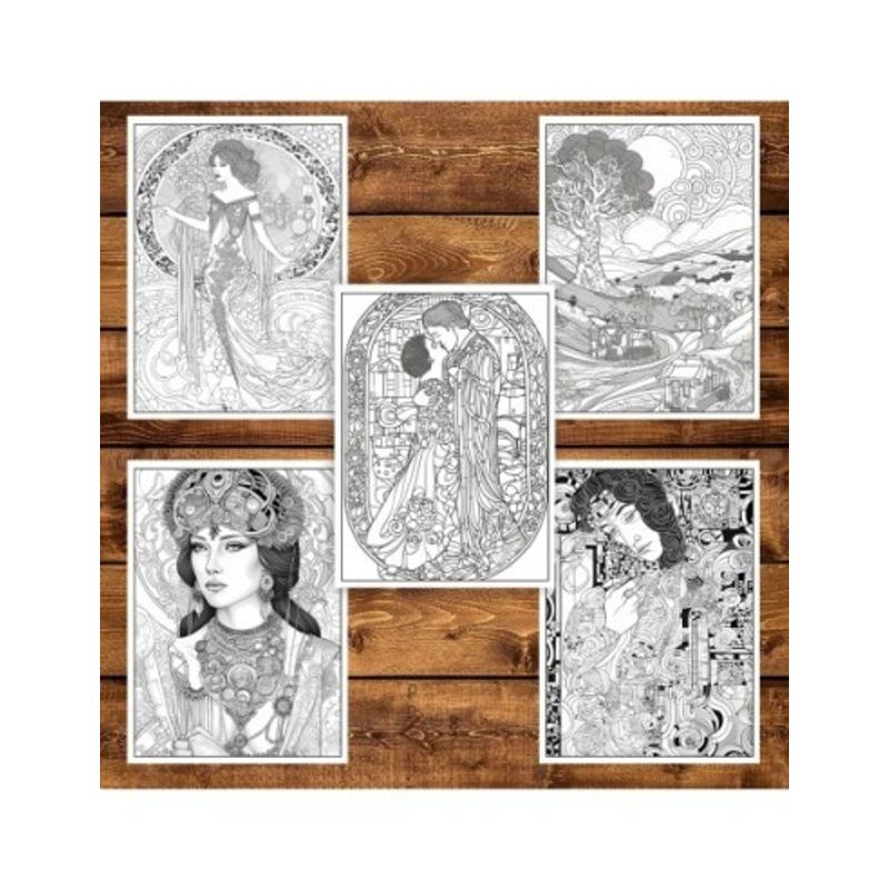 Carti si Birotica - Carti - Carti pentru copii - Carti de colorat - Carte de colorat pentru adulti, 25 de ilustratii, Gustav Klimt, 56 pagini, A5 - Infinity.ro