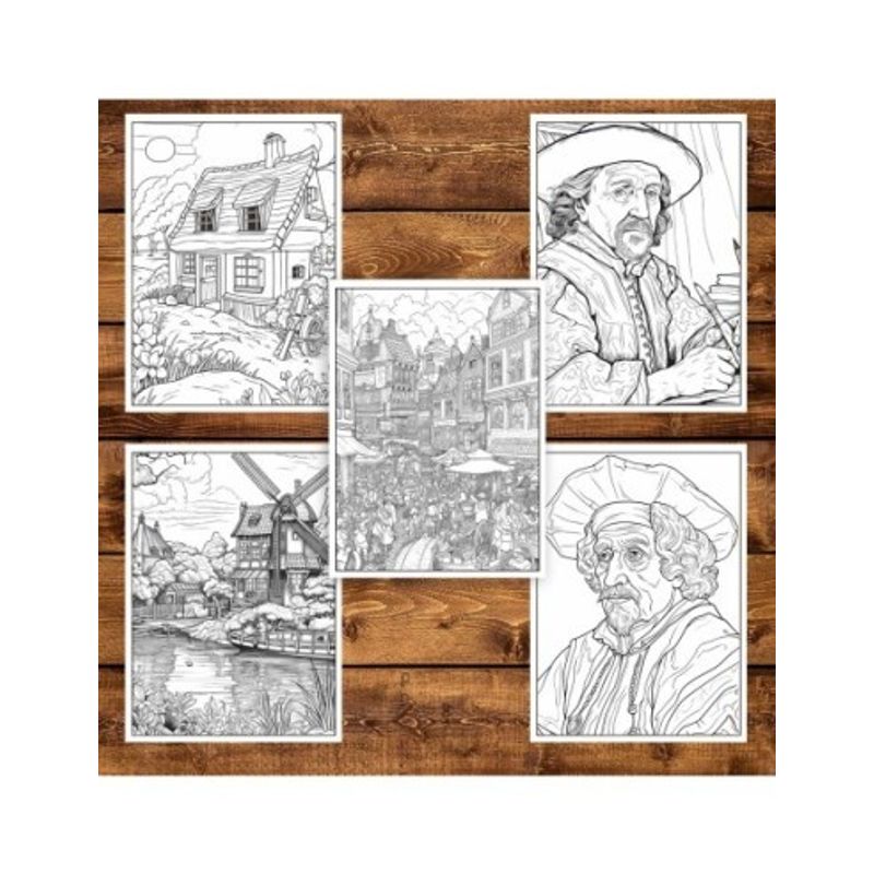 Carti si Birotica - Carti - Carti pentru copii - Carti de colorat - Carte de colorat pentru adulti, 25 de ilustratii, Rembrandt, 56 pagini, A5 - Infinity.ro