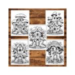 Carti si Birotica - Carti - Carti pentru copii - Carti de colorat - Carte de colorat pentru adulti, 38 de ilustratii, Case magice, 86 pagini, A5 - Infinity.ro