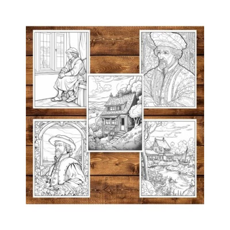 Carti si Birotica - Carti - Carti pentru copii - Carti de colorat - Carte de colorat pentru adulti, 25 de ilustratii, Rembrandt, 56 pagini, A5 - Infinity.ro